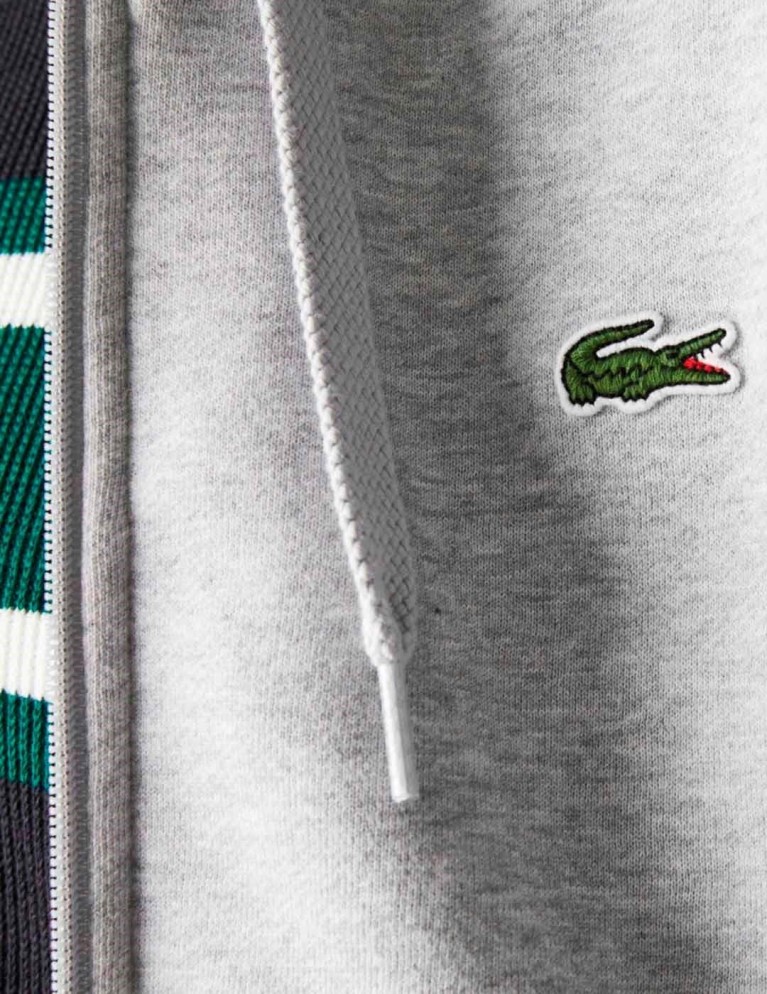 LASOSTE sport zip hoodie argente chine / elefante